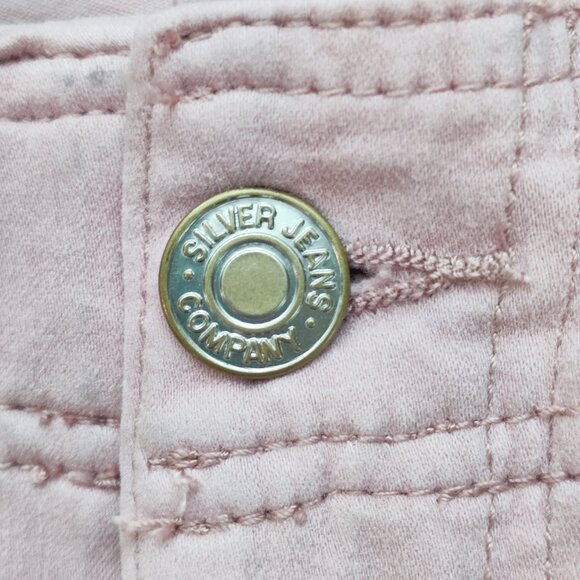 Silver Jeans utility slim crop cargo pants light pink women's size W31/L25 - Picture 9 of 15